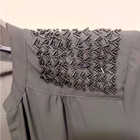 Torrid Beaded Shoulder Harper Georgette Long Sleeve Pullover Popover Blouse Top - Picture 4 of 8